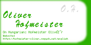oliver hofmeister business card